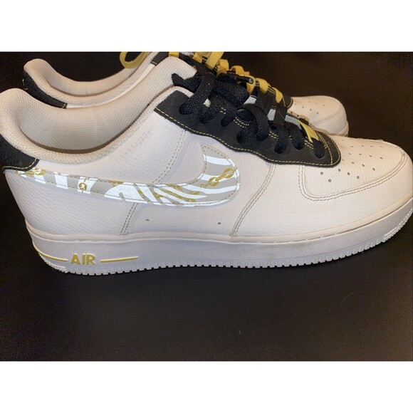 Nike Air Force Low Yellow Black White Mens Size 11.5 - Picture 5 of 8